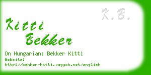 kitti bekker business card